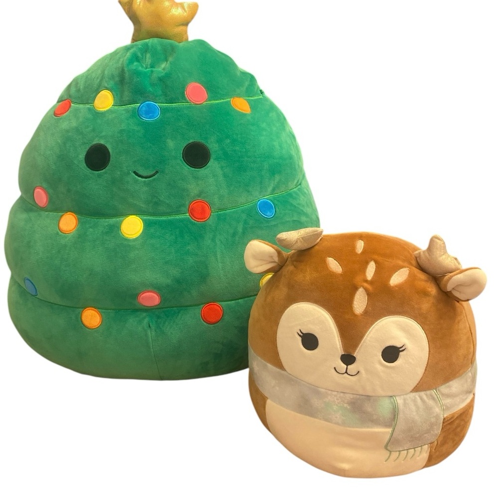 Festive Plush Tree and Deer Set
